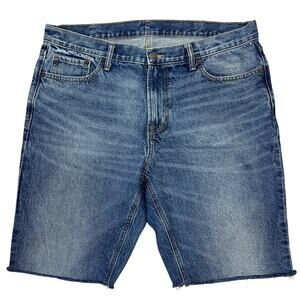 Old Navy Dad Jean Shorts Men's 38" Medium Wash 100% Cotton Grunge Denim Jorts